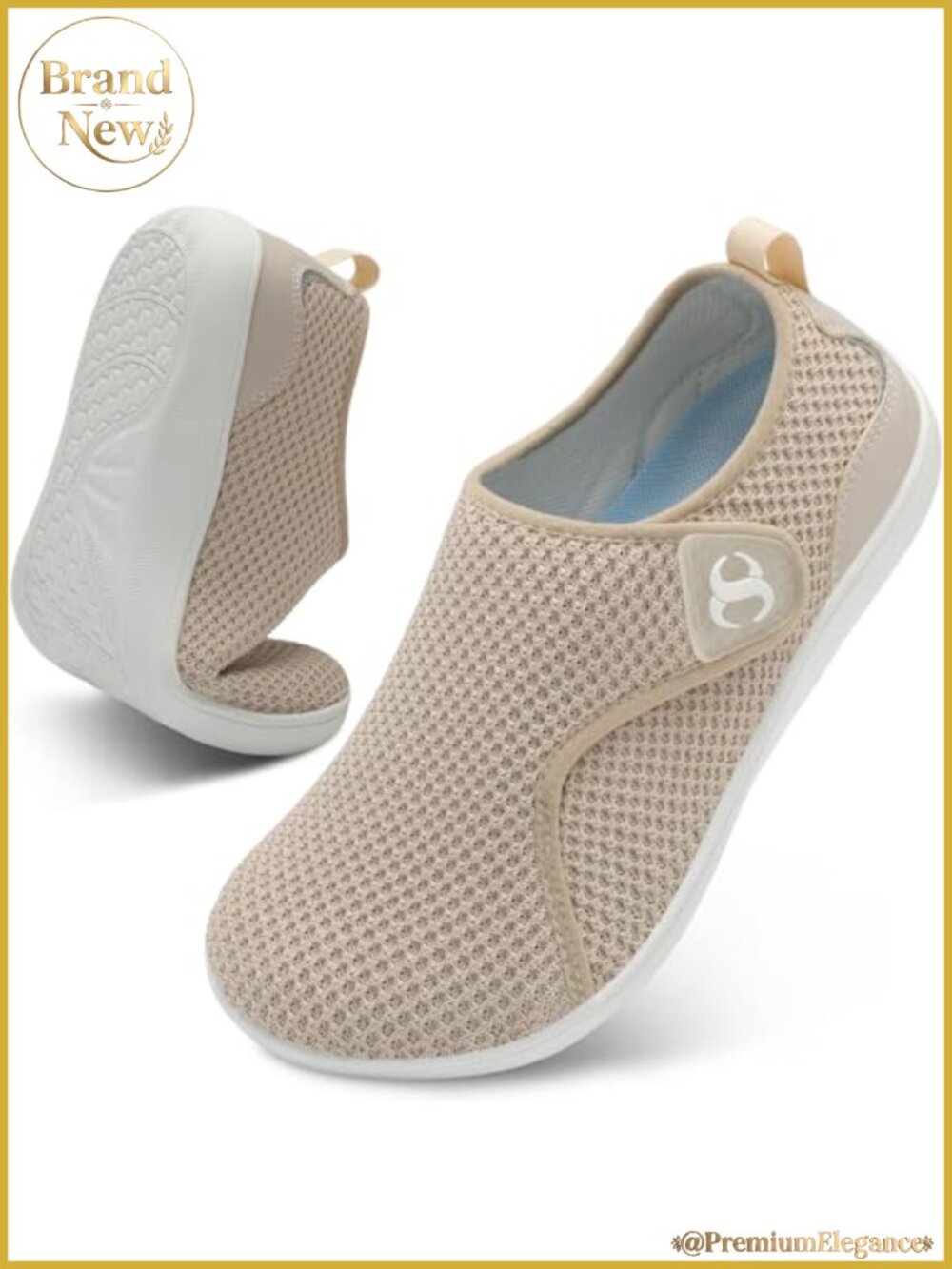 Womens Wide Width Diabetic Walking Shoes Adjustable Zero Drop Breathable